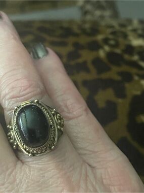 Handcrafted Malaysian Onyx stone ring— Women's sz 8.5
